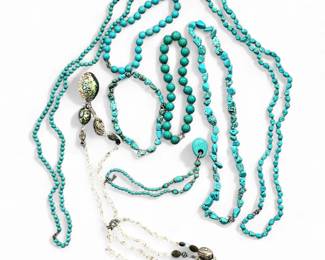 Turquoise Bead Necklace & Bracelet Collection