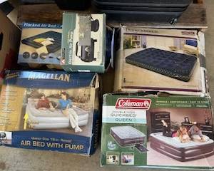 Various Inflatable Mattresses and Pumps