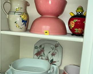 PINK VINTAGE PYREX BOWLS & More