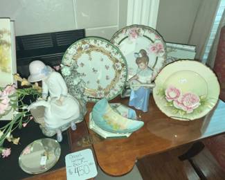 MORE LLADRO FIGURES & MANY HANDPAINTED PLATES