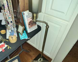 Brass floor reading lamp