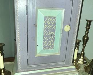 Small, hand painted “deacon’s cabinet”