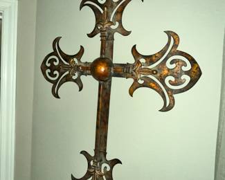 Large metal art cross