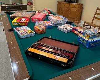 Board Games and Vintage Mahjong Set