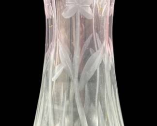 Lenox Pink Tinted Designed Glass Vase