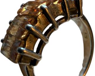 Size 6.5 925 Silver Citrine Ring