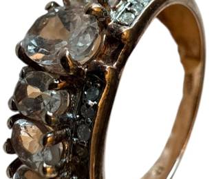 Size 7.75 925 Sterling Silver and CZ Ring