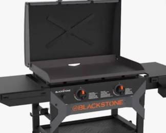 Flat top grill for barbecue. Blackstone Two Burner never been used. Cover included