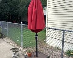 Umbrella with small table holder
