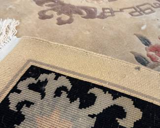 Authentic Vintage Chinese Art Deco Rug – Handwoven Wool Floral Medallion Carpet (1920s–1940s)