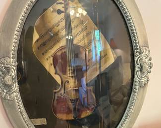 Framed Reproduction of William Harnett’s ‘The Old Violin’ – Vintage Trompe L’oeil Wall Art