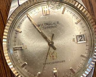 Wittnauer Electronic Transistorized Men’s Watch – Two-Tone 1960s Wristwatch with Date