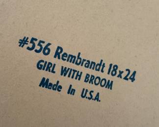 Vintage Rembrandt ‘Girl with a Broom’ 18x24 Framed Reproduction – Made in USA