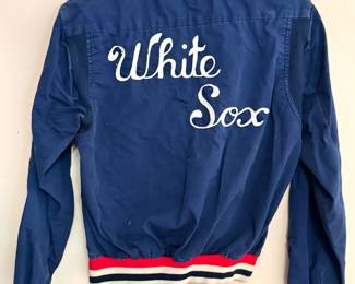 Vintage Sears Chicago White Sox Jacket – 1970s/80s Blue Nylon Bomber with Script Logo