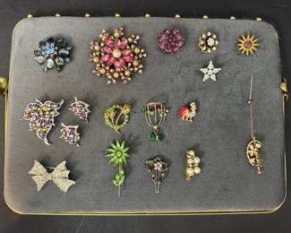 Collection of Vintage Costume Brooches Signed Sarah Coventry, Gerrys, Trifari More