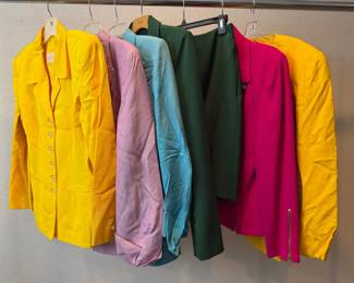 Vibrant Designer Blazer Suit Set Collection Escada, Anne Klein, Dana Buchman, White House Black