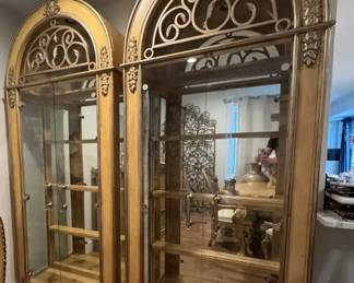 Matching Lighted Curio Cabinets Decorative Metal Room Divider
