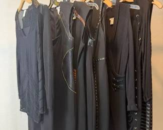 Cache Designer Black Dress 9Piece Lot Leather, Textured Rivet Detail Collection