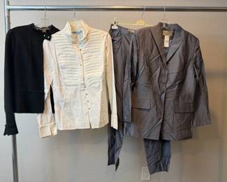 3Piece Womens Designer Career Set Mondi Suit, Ann Taylor Jacket, Antonio Melani Blouse
