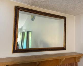 Large Ornate Wall Mirror with BronzeTone Frame