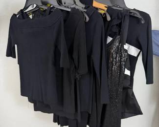Designer Black Tops Boston Proper, Express, WHBM, DNY, Cyrus 9 Pc Lot