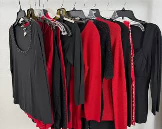 Cache, Bebe INC Red and Black Designer Tops 12 Stylish Womens Pieces
