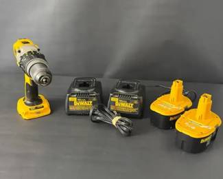 DeWalt 18V XRP Cordless Drill Lot DCD950 Drill, 2 Chargers 2 Batteries, Tested