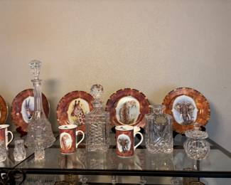 Lynn Chase "African Portraits" salad plates, coffee mugs 