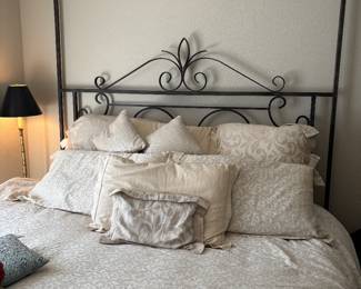 Metal king size bed- side rails and footboard