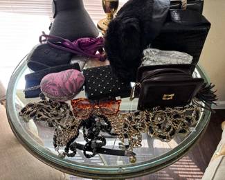 Handbags, St John belts 