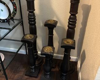 Wooden candlesticks 
