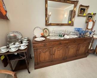 Fine dinnerware and gorgeous sideboard