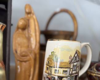 Wood Figure and English Stein