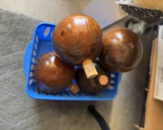 Set of 4 Large Wood Ball Posts for a Bed