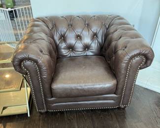 Leather Chair and Matching Sofa