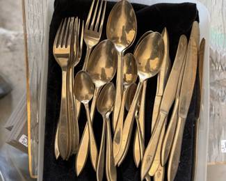 Gold-Tinged Flatware