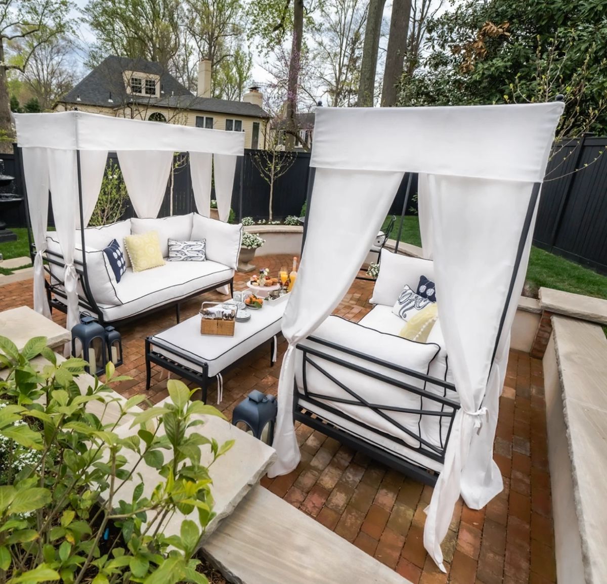 Lane Ventures Winthrop Estate outdoor furniture set, $2500 each sofa, ottoman style bench $1000, original set cost $10,000 +
