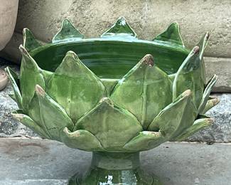 Hand made Tuscan Artichoke centerpiece bowl 11"H x 11"D, $395
