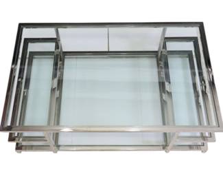 Williams Sonoma Tribeca Chrome and Glass Coffee Table, $350, retail $1200