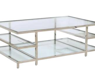 Williams Sonoma Tribeca Chrome and Glass Coffee Table, $350, retail $1200