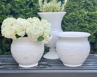 Italian hand made glazed terra cotta planters, priced individually