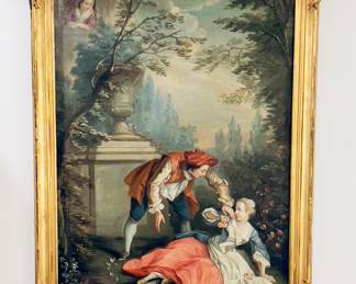 Large Late 19th century oil on canvas framed art, $1500