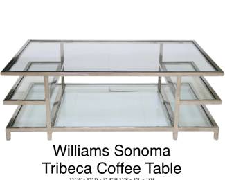 Williams Sonoma Tribeca Chrome and Glass Coffee Table, $350, retail $1200
