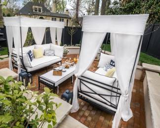 Lane Ventures Winthrop Estate outdoor furniture set, $2500 each sofa, ottoman style bench $1000, original set cost $10,000 +