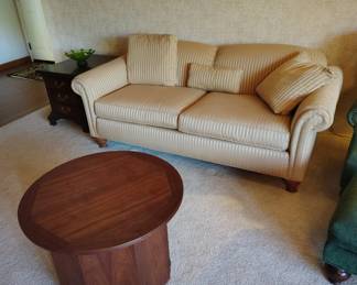 Couch, round table