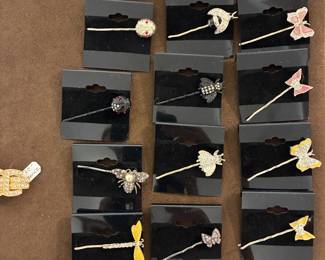 Carolee Hair Pins - designs include enamel butterflies, bees, dragon flies and ladybugs.