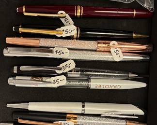 Mixed designer pens - Karl Lagerfeld, Swarovski, Carolee, Mont Blanc