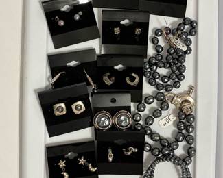 Carolee - Black Pearls - Glass Pearls and silver tone finish designs