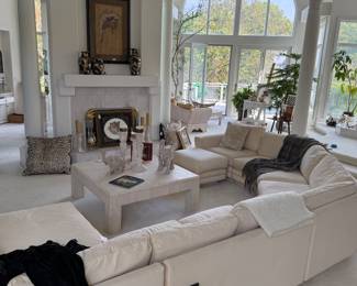 Travertine coffee table
Sectional
Purchased at Dallas Mart