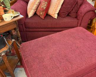 Motion Craft Furniture by Sherrill. Oversize Loveseat is sleeper and Ottoman Lifts for storage. Excellent condition.